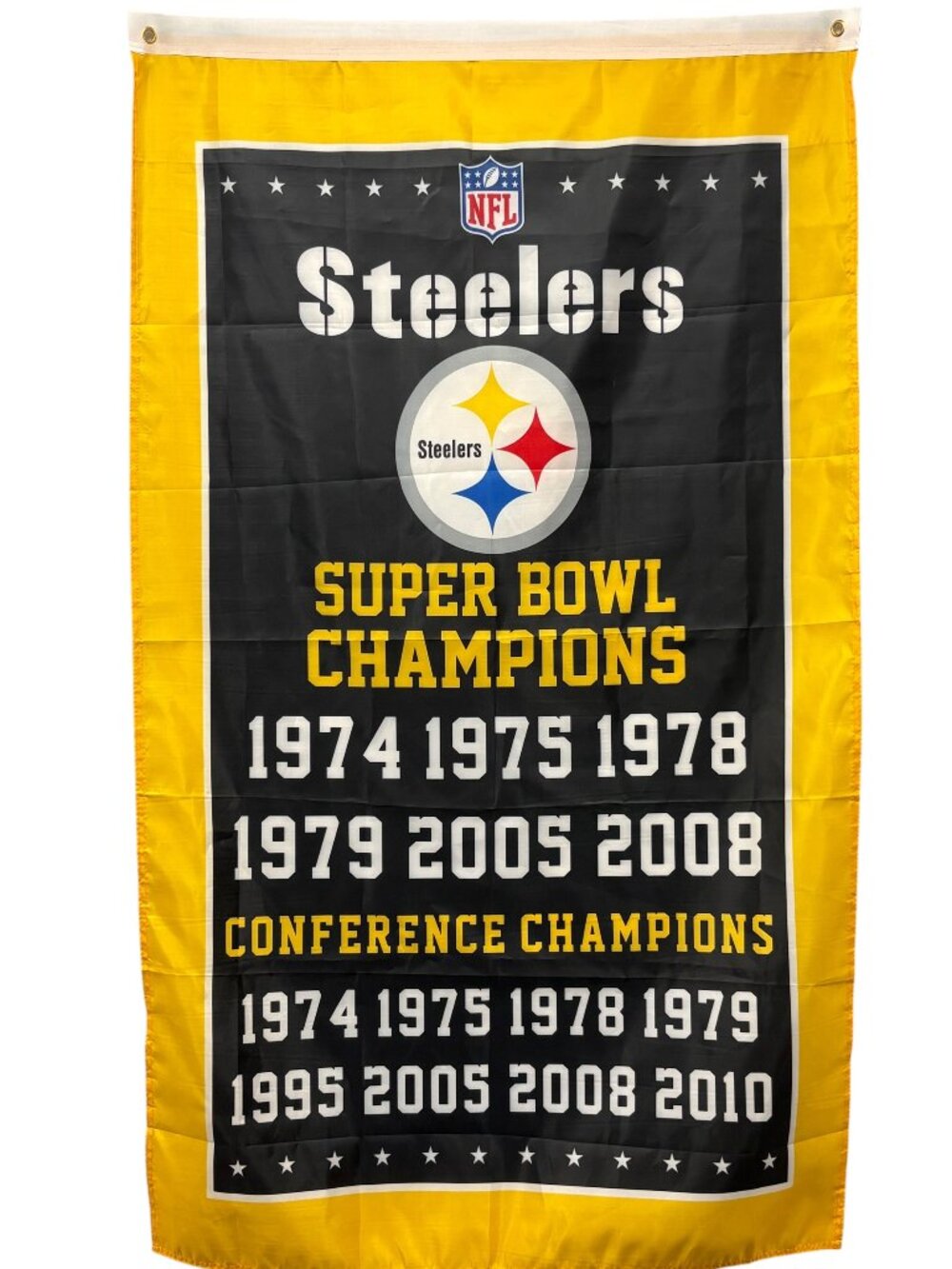 Pittsburgh Steelers NFL Super Bowl CHAMPIONS Banner Gold Black 3'x5'